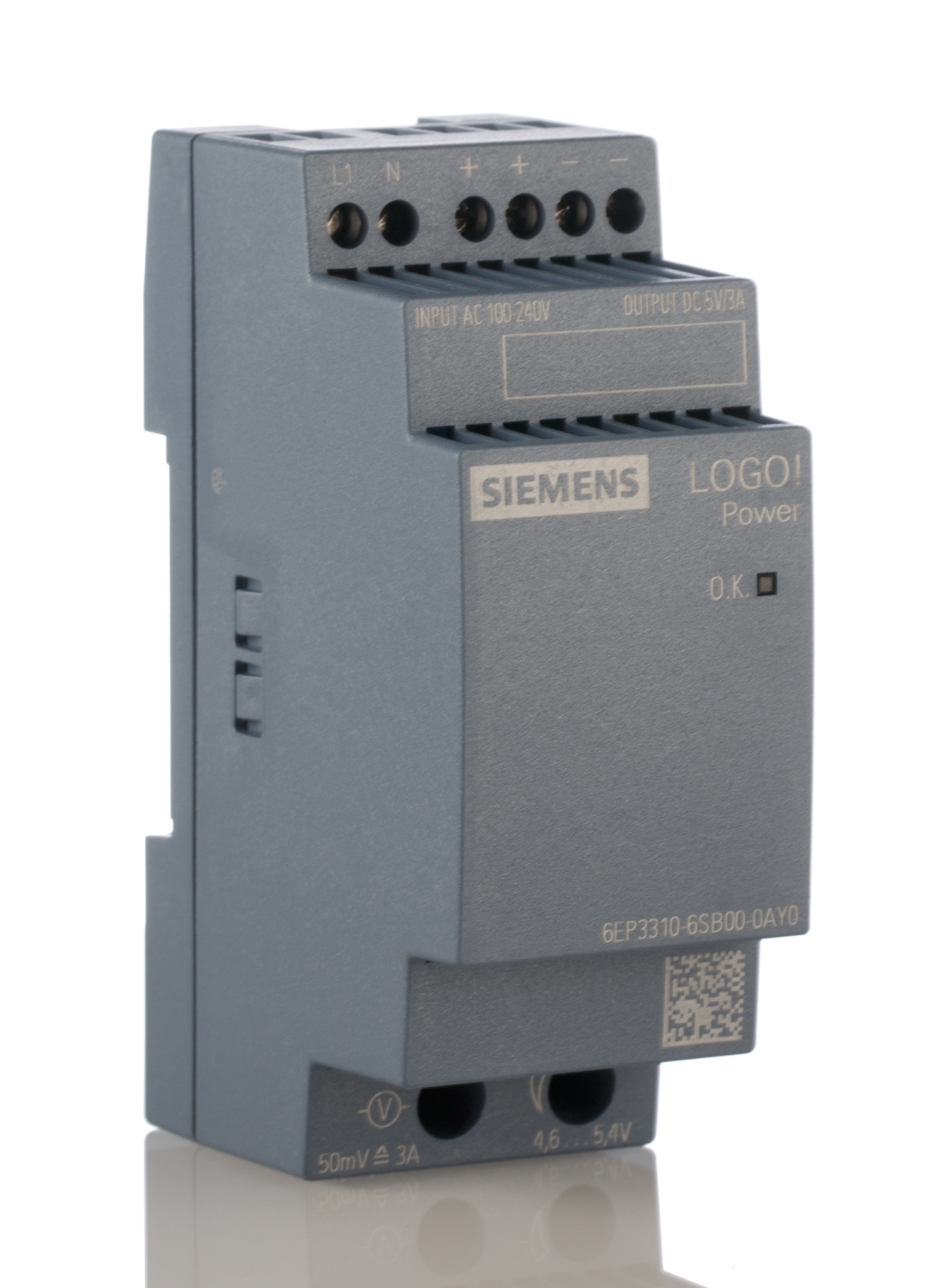 Siemens LOGO POWER Switched Mode DIN Rail Power Supply, 230V ac, 5V dc dc Output, 3A Output, 15W