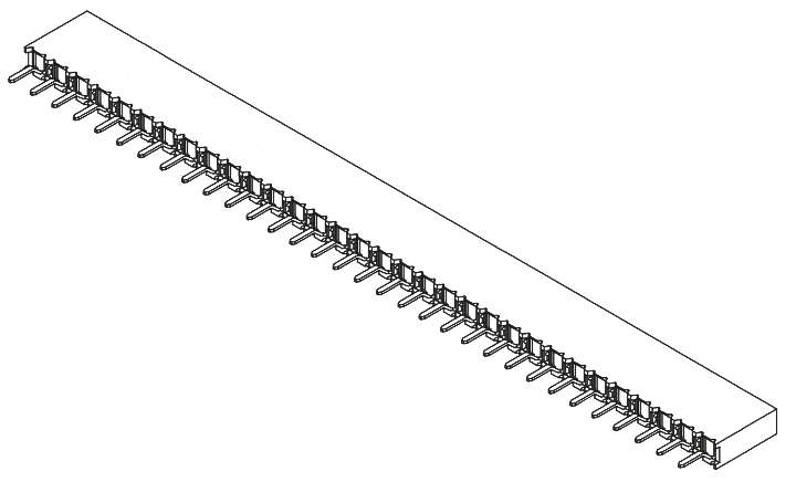 Samtec BCS Series Straight Through Hole Mount PCB Socket, 32-Contact, 1-Row, 2.54mm Pitch, Solder Termination