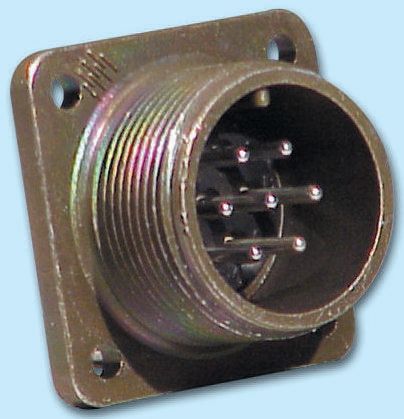 Glenair, Copper Alloy 3 Way Box Mount MIL Spec Circular Connector Receptacle, Socket Contacts,Shell Size 14S,