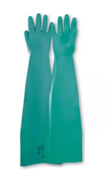 Honeywell Safety Camatril Green Cotton Flock Nitrile Work Gloves, Size 10