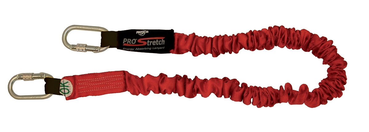 Protecta 2m Fall Arrest Shock Absorbing Lanyard Screw Gate Karabiner Single