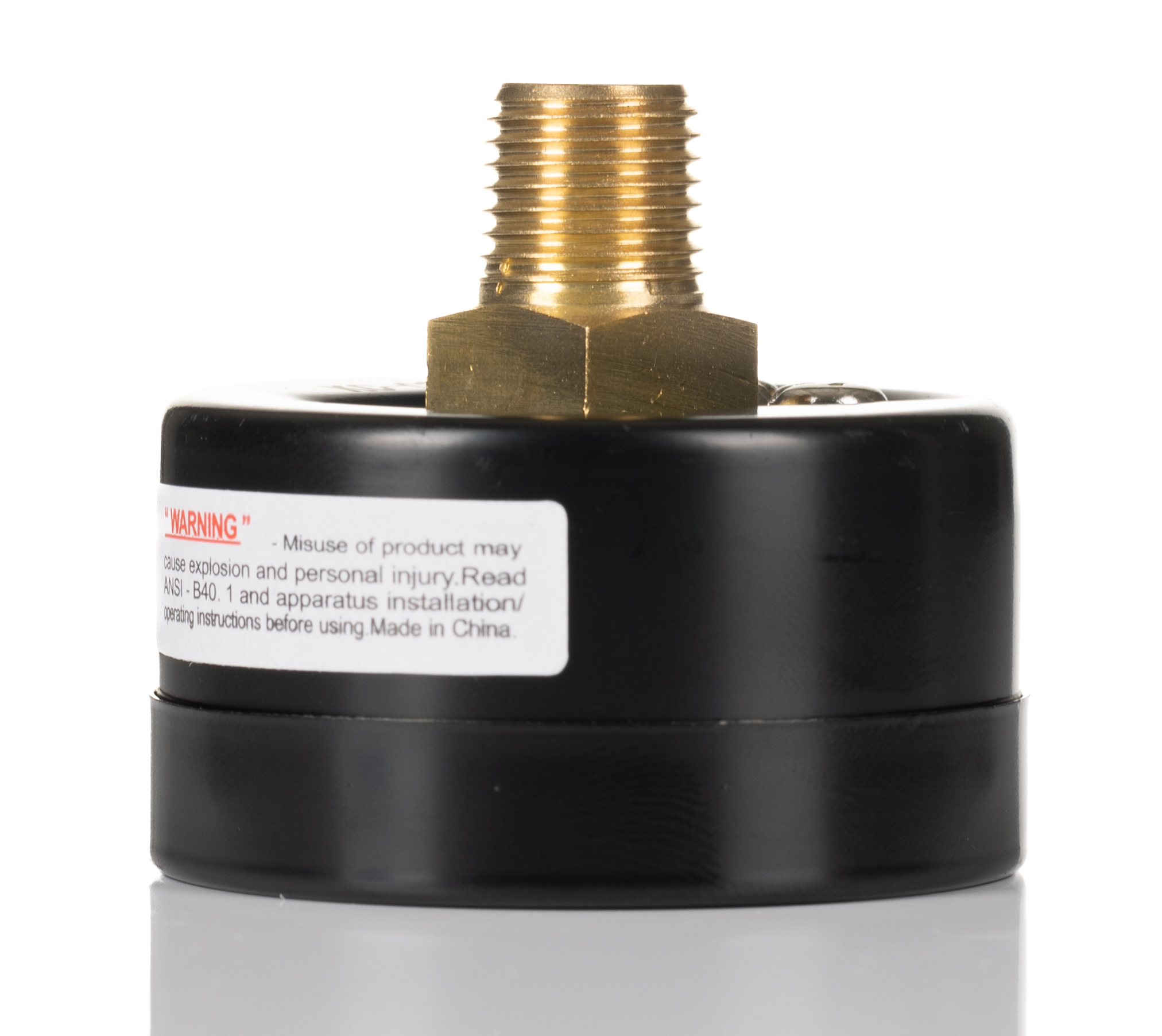 RS PRO BSP 1/4 Analogue Vacuum Gauge 0bar Back Entry 50mm Outside Diameter