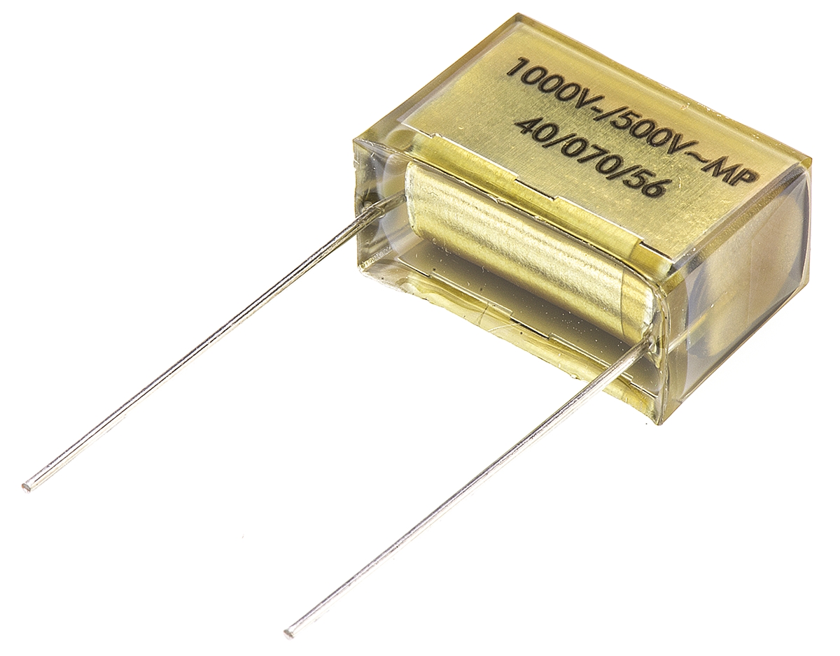 KEMET PME261 Paper Capacitor, 500 V ac, 1000V dc, ±10%, 100nF, Through Hole