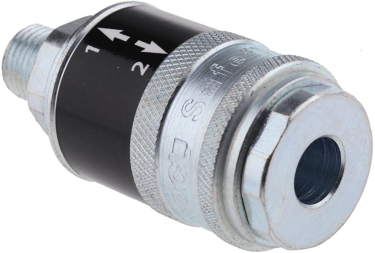 PCL Steel Female Pneumatic Quick Connect Coupling, R 1/4 Male Threaded