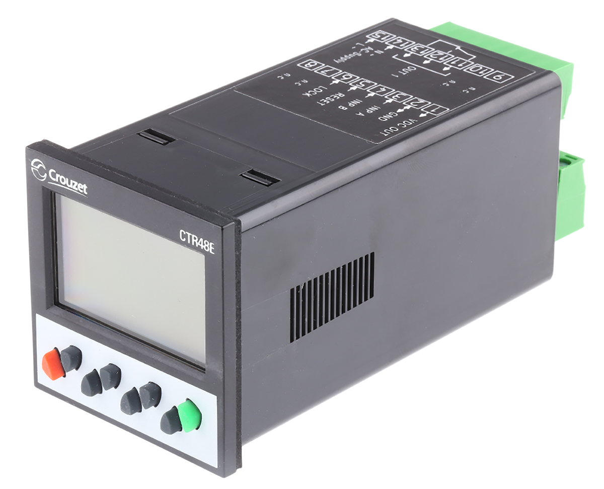 Crouzet CTR48E Counter, 6 Digit LCD, 230 V ac