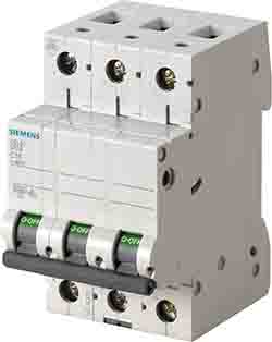 Siemens SENTRON 5SL6 MCB, 3P, 13A Curve C, 400V AC, 72V DC