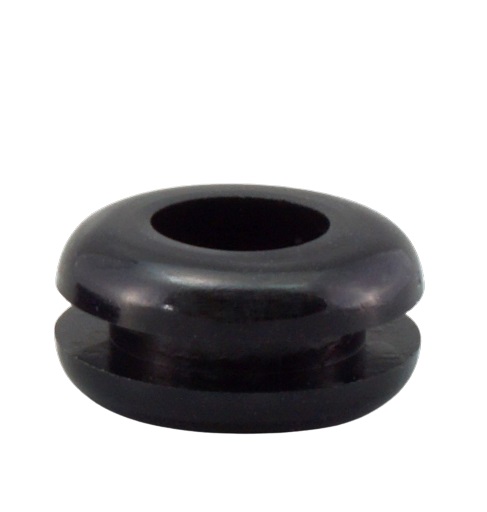 RS PRO Black PVC 6.2mm Cable Grommet for Maximum of 3mm Cable Dia.