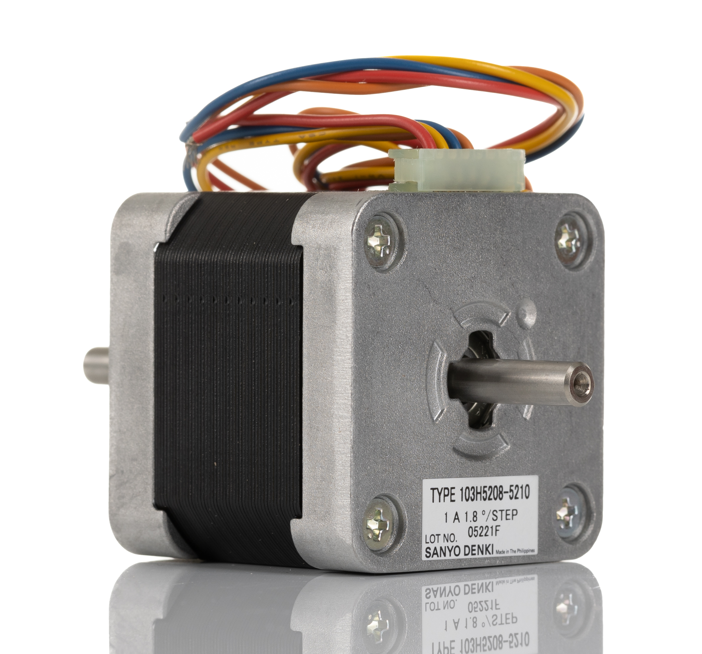 Sanyo Denki 103H5 Series Hybrid, Double Shaft Stepper Motor, 0.39Nm Torque, 24 V, 1.8°, 42 x 42mm Frame, 5mm Shaft