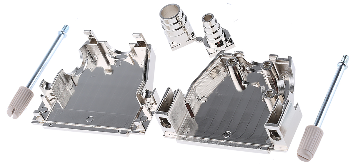 MH Connectors MHDSSK-T/M Series ABS Angled, Straight D Sub Backshell, 25 Way, Strain Relief