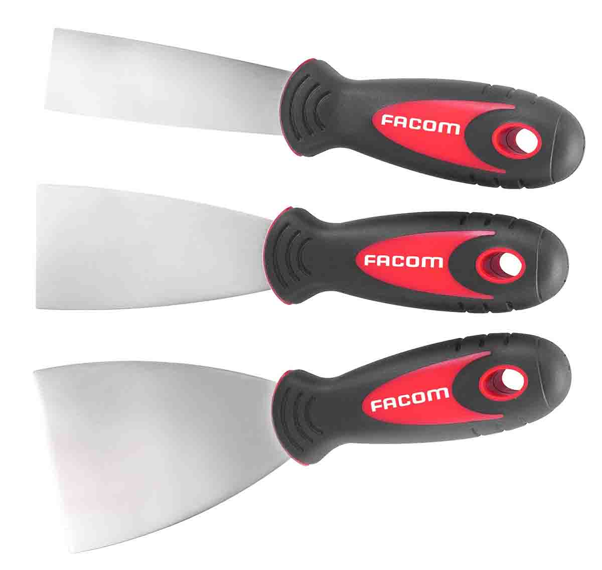 Facom Stainless Steel Comfort Grip Spatulas, 3 piece