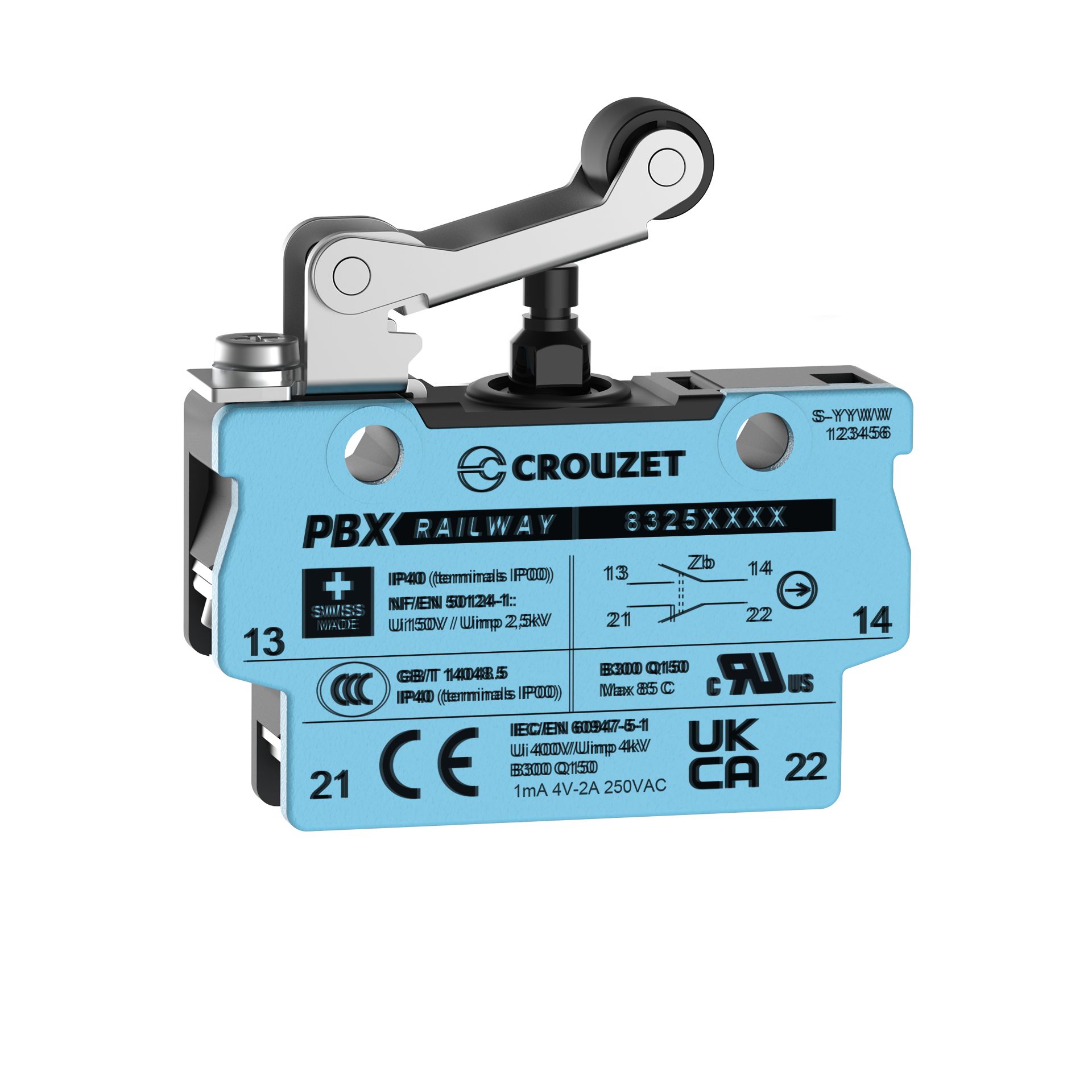 Crouzet Roller Lever Micro Switch, Screw Terminal, SPST, IP40