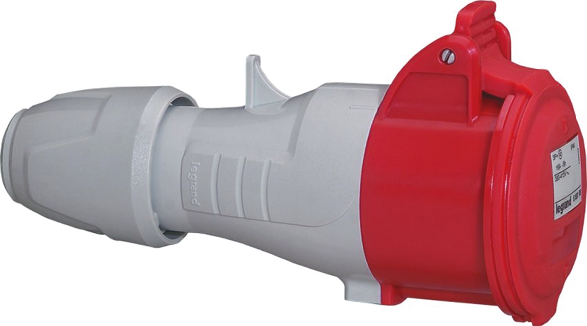 Legrand, P17 Tempra Pro IP44 Red Cable Mount 3P + E Industrial Power Socket, Rated At 32A, 415 V