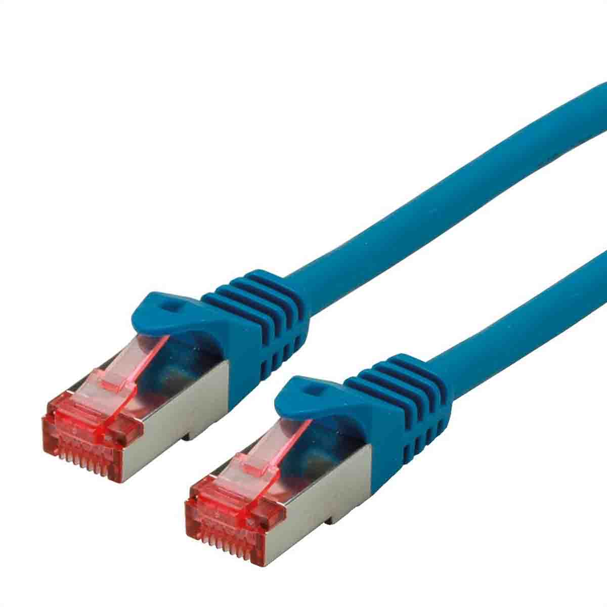 Roline, 0.5m Cat6, Blue RJ45 to Male RJ45 Male, S/FTP Shielded, Terminated LSZH Sheath