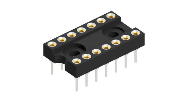 Fischer Elektronik, DIL 2.54mm Pitch Straight 14 Way, Through Hole Closed Frame IC Dip Socket, 1.5A