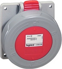 Legrand, P17 Tempra Pro IP66, IP67 Red Panel Mount 3P + N + E Industrial Power Socket, Rated At 32A, 415 V