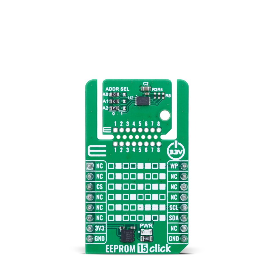 MikroElektronika MIKROE-6554, EEPROM 15 Click EEPROM Add On Board for Serial EEPROM for mikroBUS