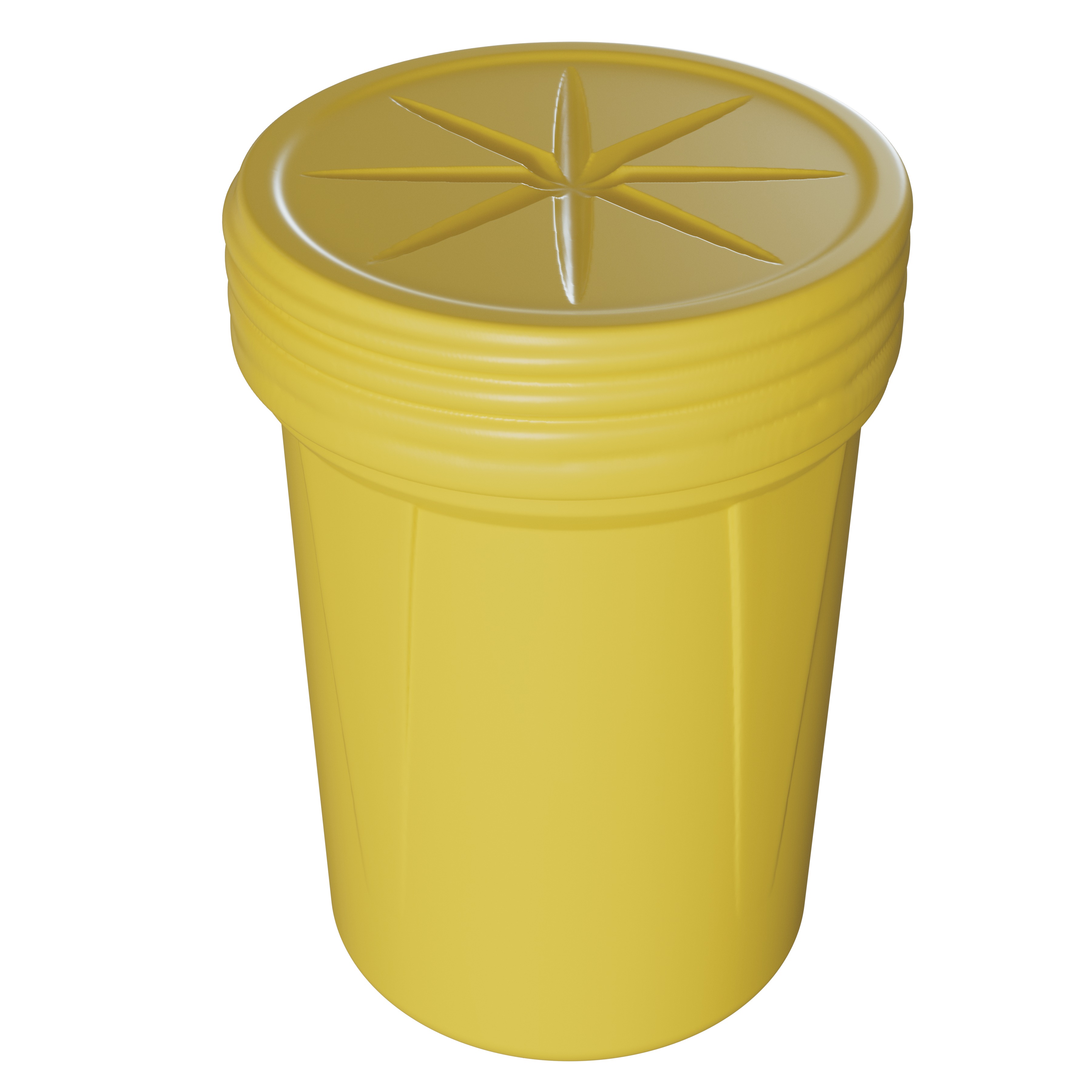 Eagle Lab Packs with Screw-On Lid 5gal Yellow Hinged High Density Polyethylene Waste Bin