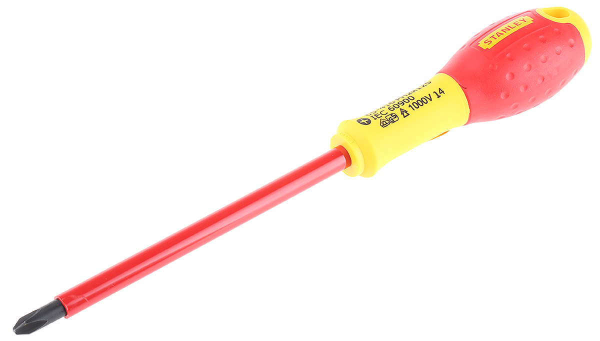 Stanley Phillips Insulated Screwdriver, PH2 Tip, 125 mm Blade, VDE/1000V