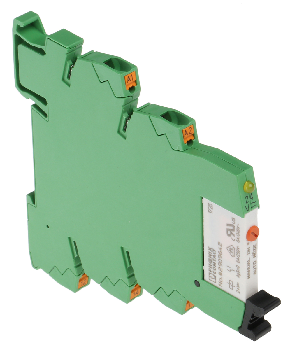 Phoenix Contact PLC-RPT- 24UC/21/MS Series Interface Relay, DIN Rail Mount, 24V ac/dc Coil, SPDT, 1-Pole