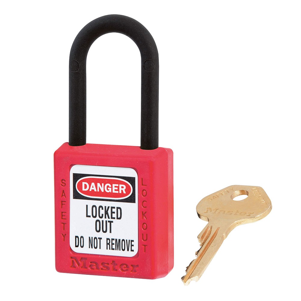 Master Lock Padlock Zenex Thermoplastic Padlock, Keyed Alike, 6mm Shackle, 38mm Body