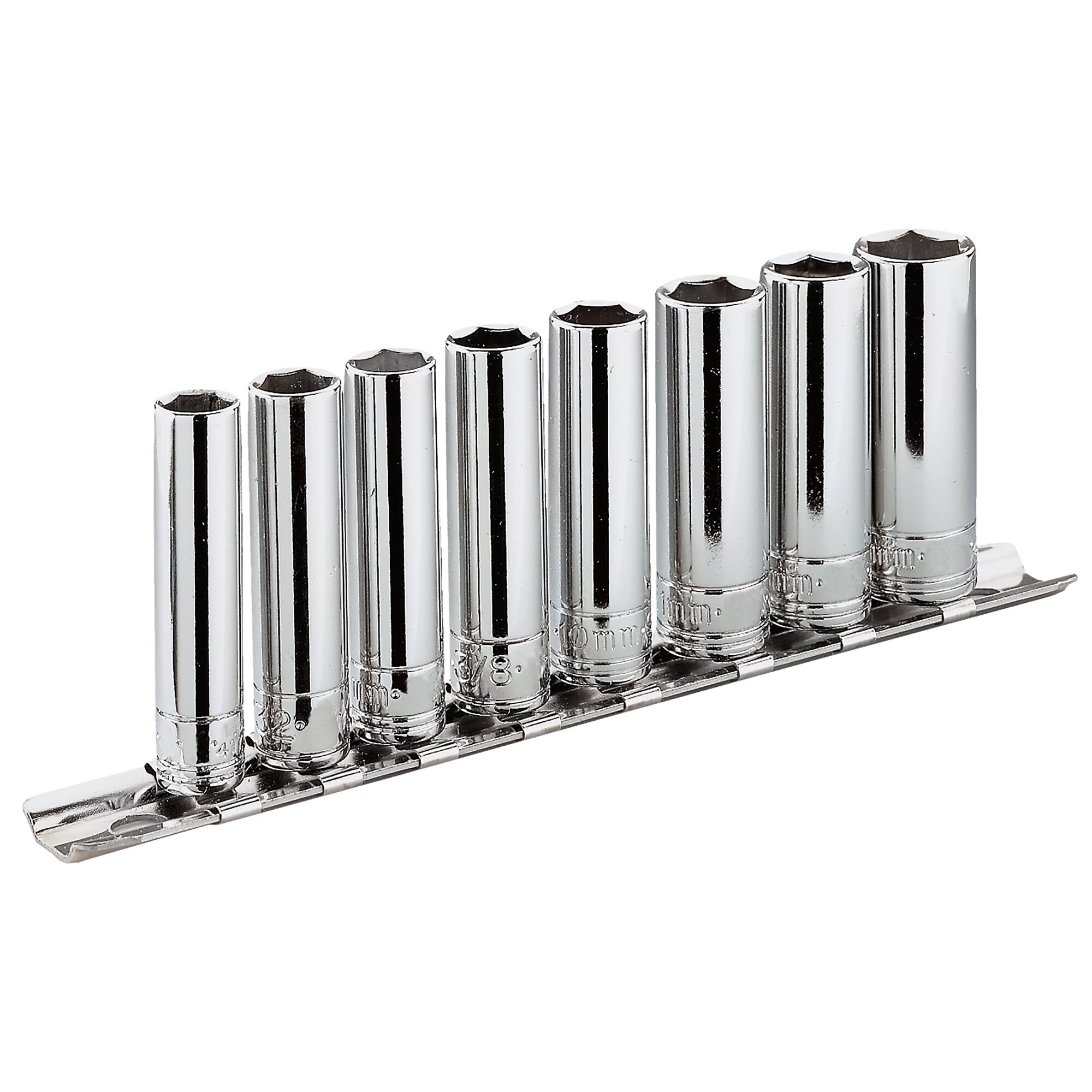 Facom 10-Piece Metric 3/8 in Standard Socket Set, 12 point