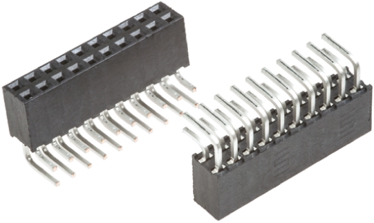 Samtec SQT Series Right Angle Through Hole Mount PCB Socket, 20-Contact, 2-Row, 2mm Pitch, Solder Termination