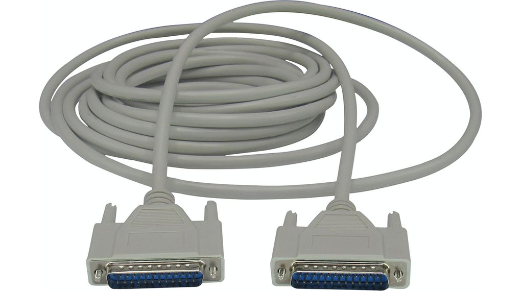 RND Male 25 Pin D-sub to Male 25 Pin D-sub Serial Cable, 6m PVC, RND 765 Series