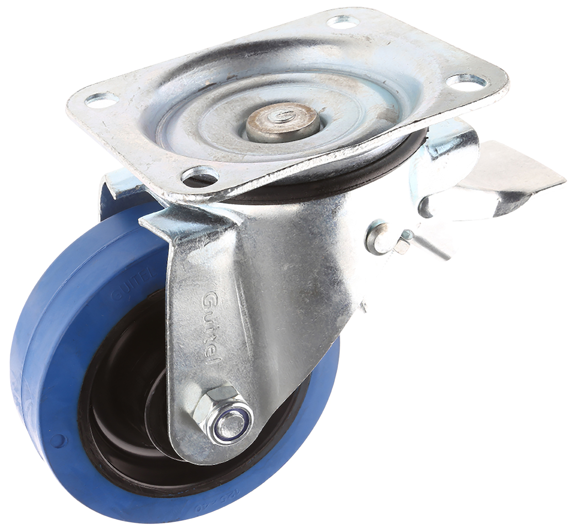 Guitel Hervieu Braked Swivel Castor Wheel, 300kg Capacity, 125mm Wheel