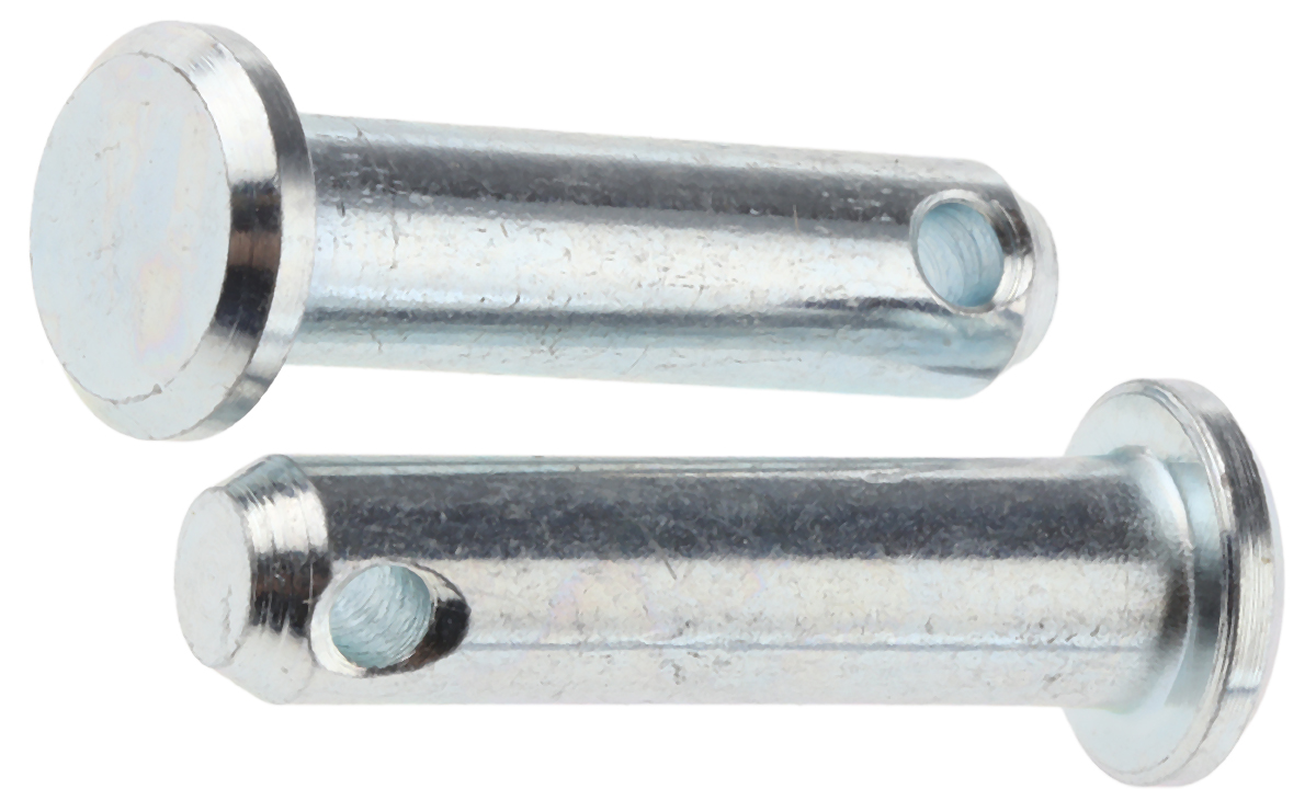 RS PRO 19.05mm Bright Zinc Plated Steel Clevis Pin, 4.76mm Diameter
