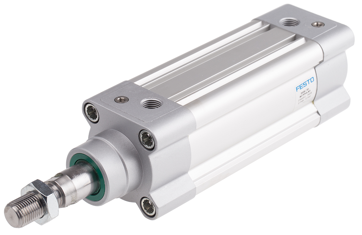 Festo Pneumatic Piston Rod Cylinder - 1366951 50 mm Bore, 80 mm DSBC Series, Double Acting Acting