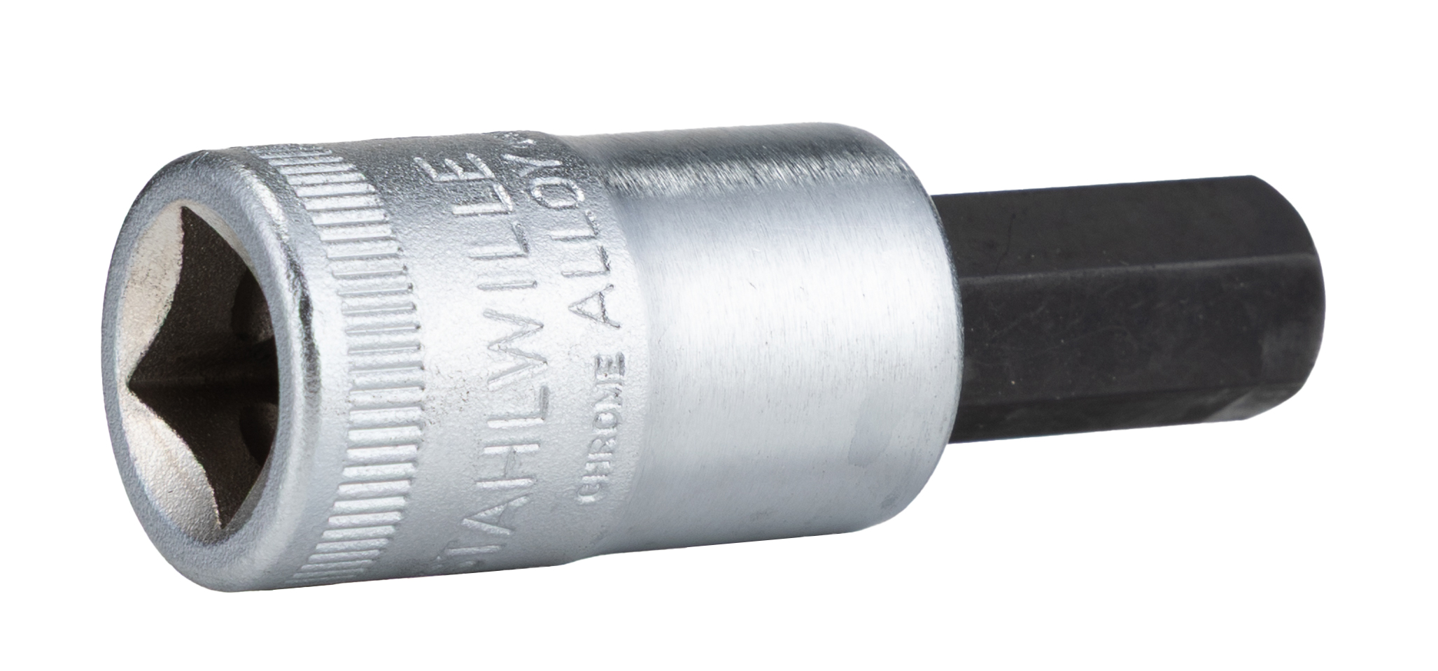STAHLWILLE 3/8 in Drive Bit Socket, Hex Bit, 52 mm Overall Length