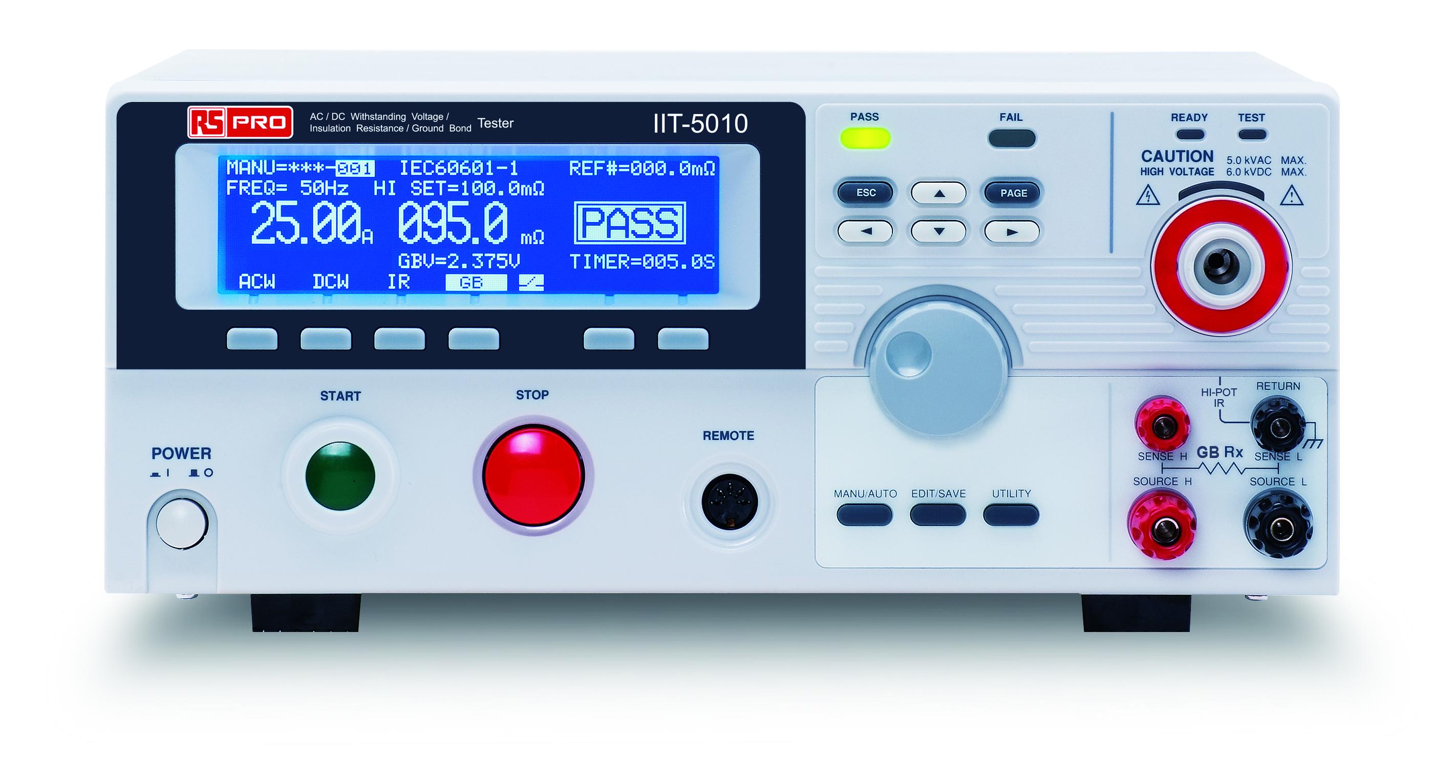 RS PRO IIT5010 Insulation Tester, 50V Min, 1000V Max, 50GΩ Max