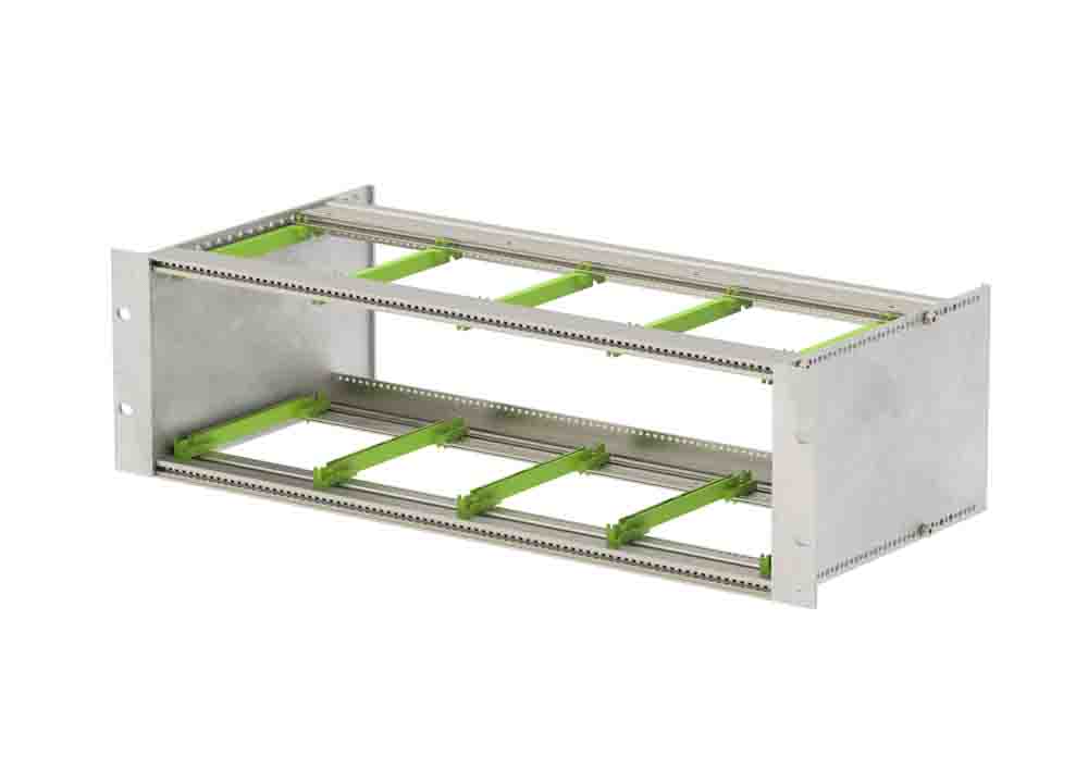 Bopla Interzoll Series 3U Aluminium Subrack, 84HP, 218mm Depth