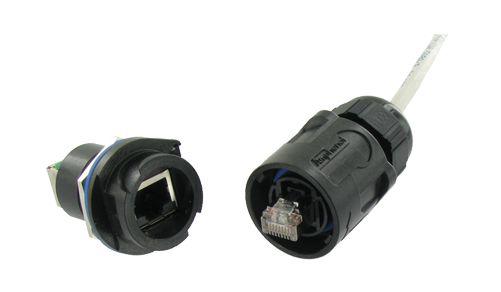 Amphenol Socapex Male Ethernet Connector, Jam Nut, Cat6 1 Port 1 -Way