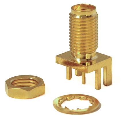 Mueller Electric, Jack Edge Mount SMA Connector, 50Ω, Solder Termination, Straight Body