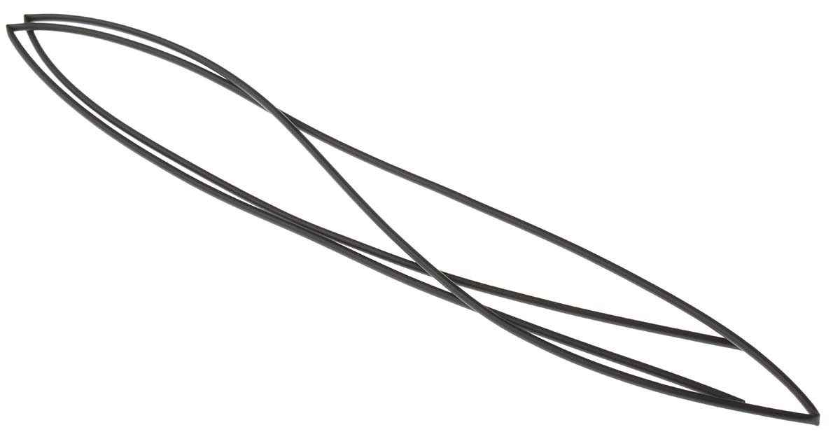 TE Connectivity Heat Shrink Tubing, Black 1.6mm Sleeve Dia. x 1.2m Length 2:1 Ratio, RNF-100 Series