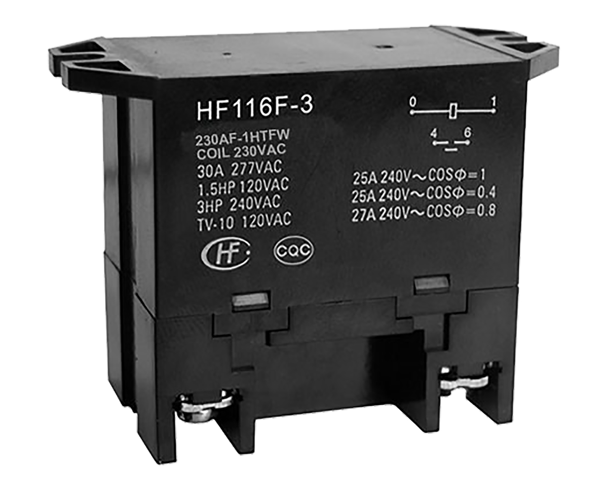Hongfa Europe GMBH Flange Mount Power Relay, 230V ac Coil, 30A Switching Current, SPST