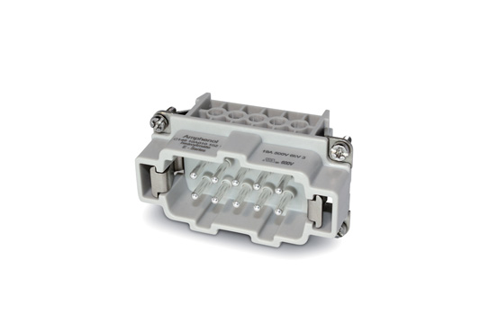 Amphenol Industrial Heavy Duty Power Connector Insert, 16A, Male, Heavy Mate C146 Series, 10 Contacts