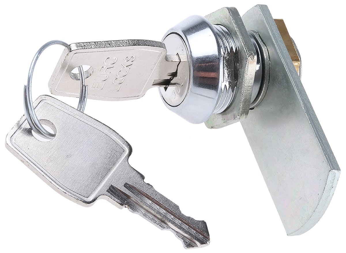 Euro-Locks a Lowe & Fletcher group Company Camlock, 13mm Panel-to-Tongue, 20.1 x 17.6mm Cutout, Key Unlock