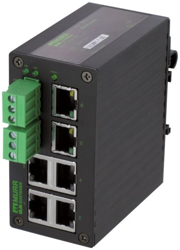 Murrelektronik Limited 58 Series DIN Rail Mount Network Hub, 6 RJ45 Ports, 100Mbit/s Transmission, 9 → 30V dc