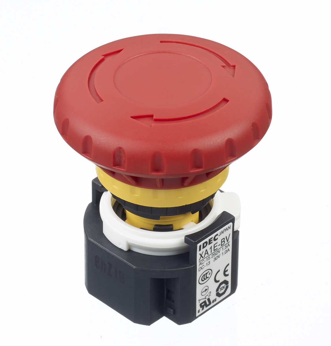 Idec XA Series Twist Release Emergency Stop Push Button, Panel Mount, 16mm Cutout, 3NC + 1NO, IP65