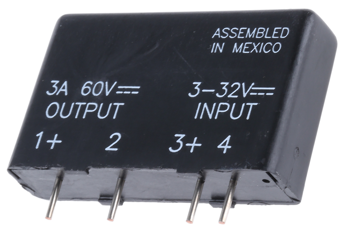 Sensata Crydom DRA1 SERIES Series Solid State Relay, 3 A Load, PCB Mount, 60 V dc Load, 32 V dc Control