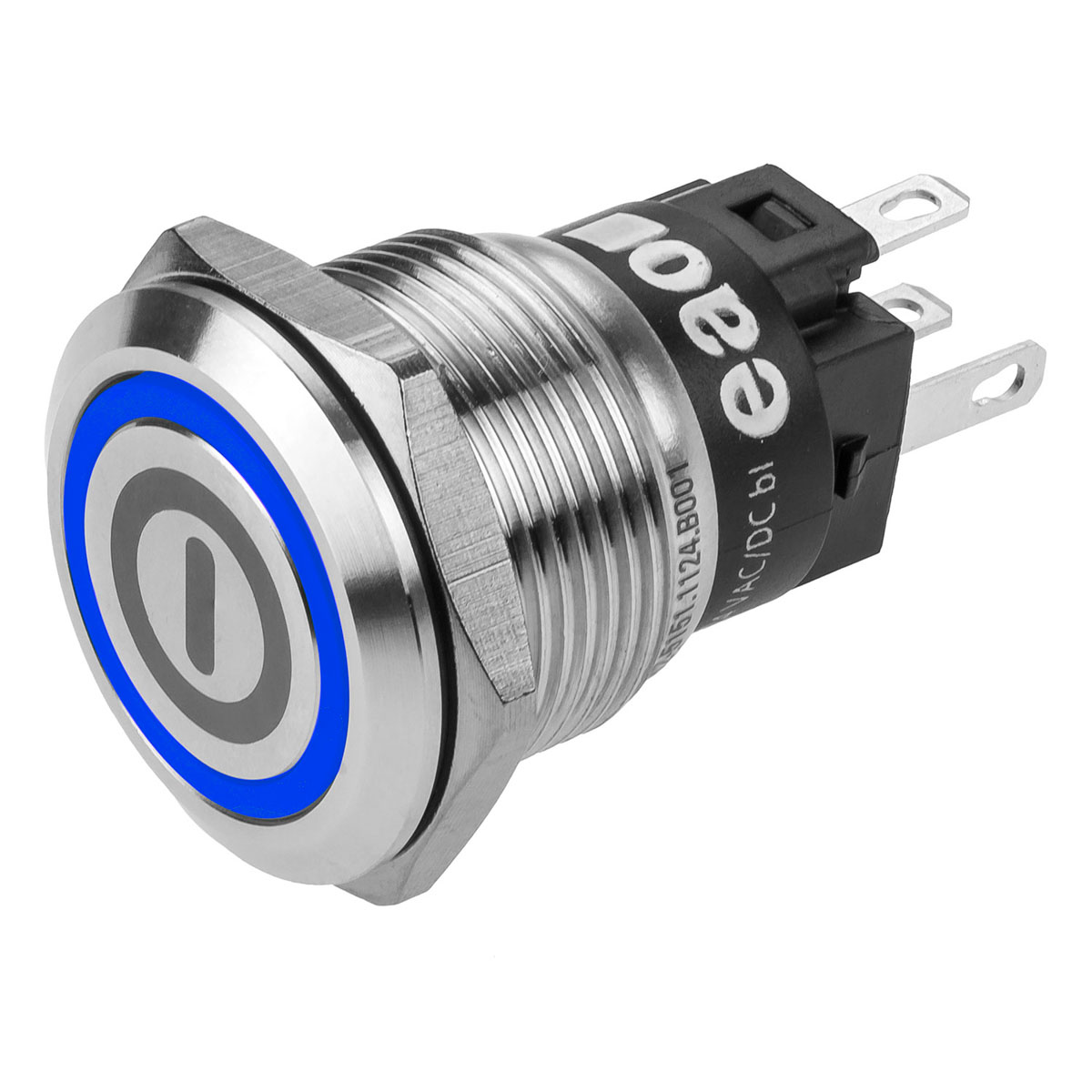 EAO 82 Series Illuminated Push Button Switch, Latching, Panel Mount, 19mm Cutout, SPDT, Blue LED, 240V, IP65, IP67