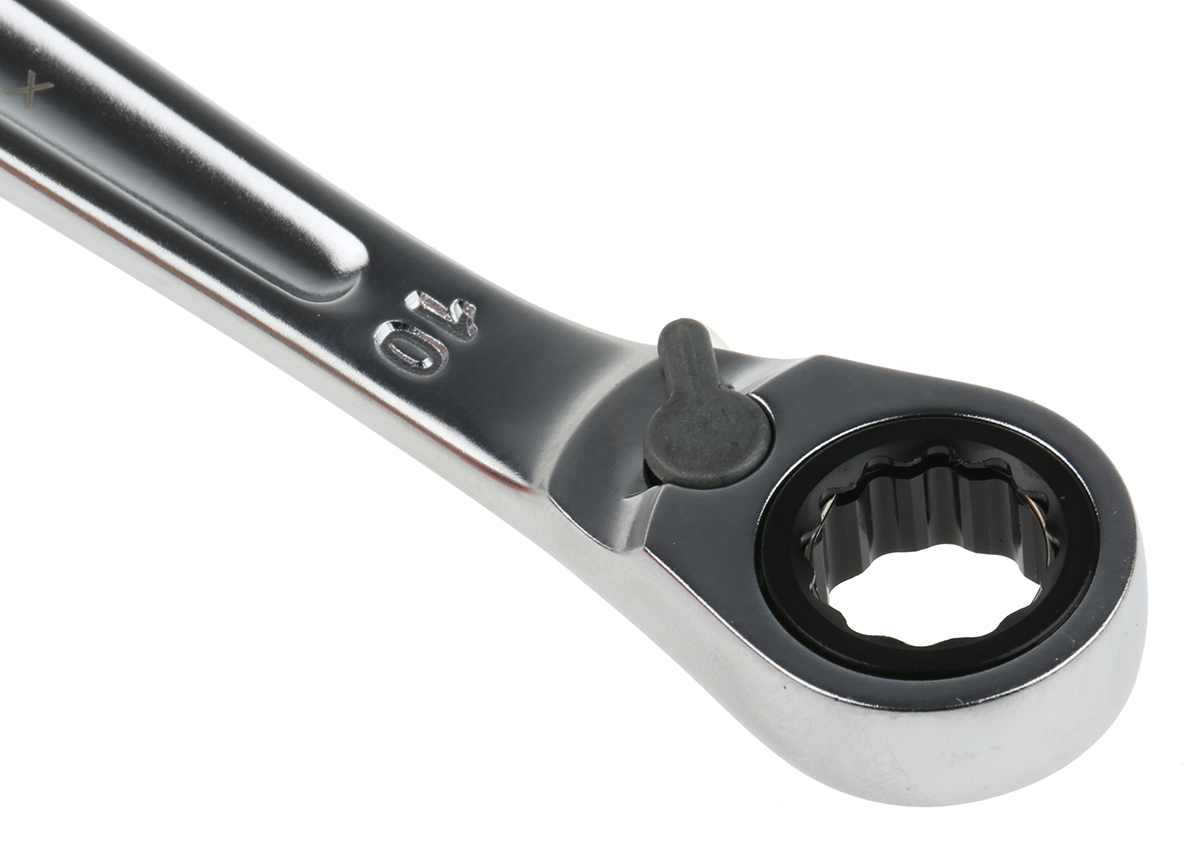 Facom 467BR Series Combination Ratchet Spanner, 10mm, Metric, Double Ended, 158 mm Overall