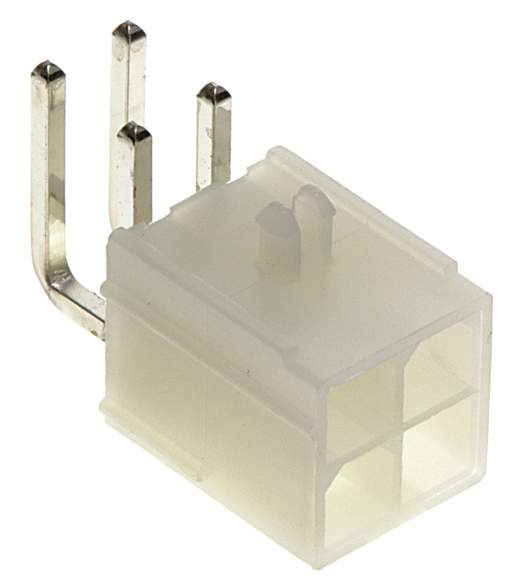 Molex Mini-Fit Jr Series Right Angle Through Hole PCB Header, 4 Contact(s), 4.2 mm Pitch, 2 Row, Shrouded
