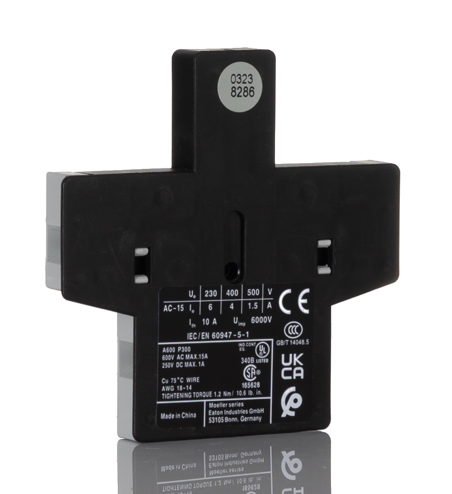 Eaton Auxiliary Contact, 2 Contact, 1NC + 1NO, Side Mount