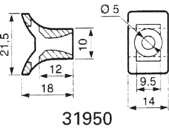 Legrand Black Cable Tie Mount 14 mm x 21.5mm, 9.5mm Max. Cable Tie Width