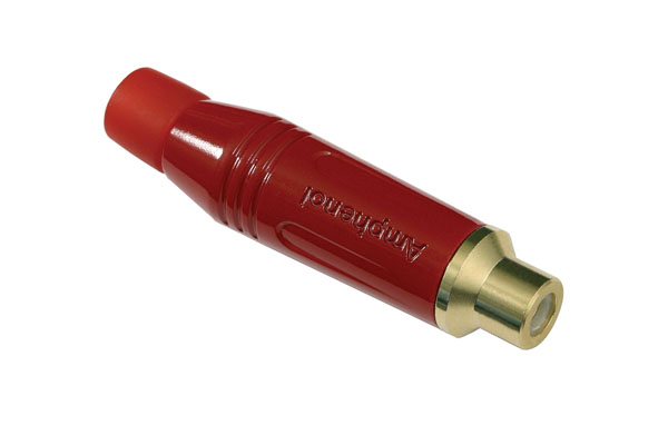 Amphenol Industrial Red Cable Mount RCA Socket, Gold, 10A