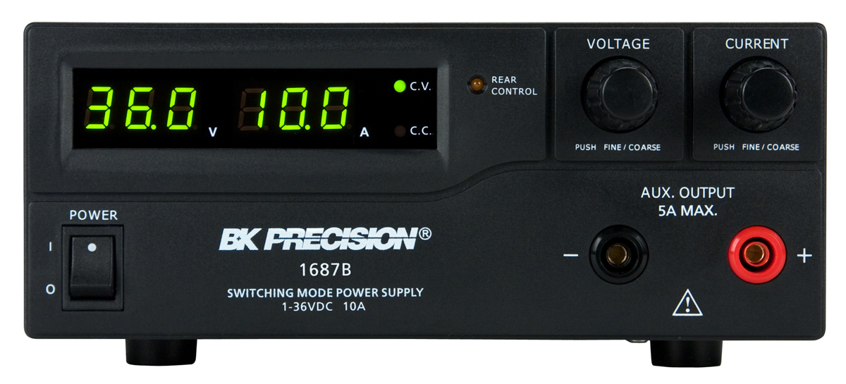 BK Precision 1687B Series Digital Bench Power Supply, 1 → 36V, 0 → 10A, 1-Output, 360W - RS Calibrated