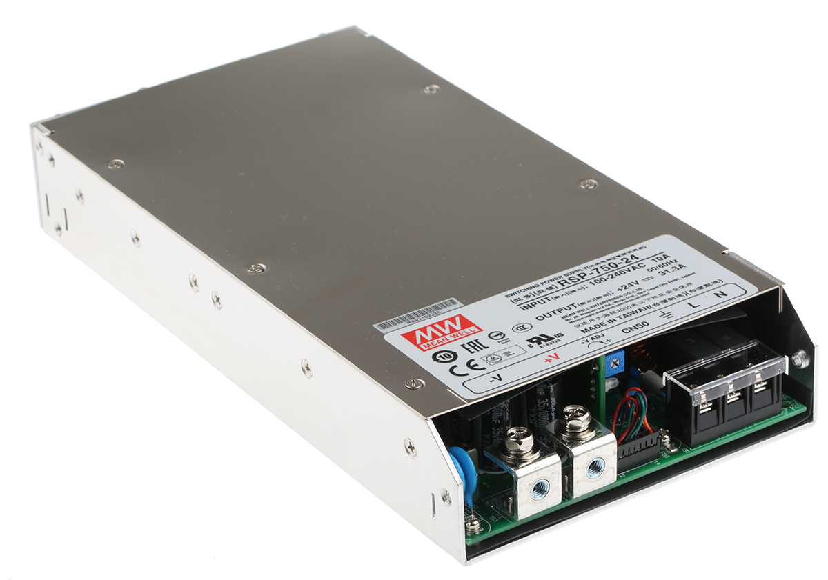 MEAN WELL Switching Power Supply, RSP-750-24, 24V dc, 31.3A, 751W, 1 Output, 127 → 370 V dc, 90 → 264 V